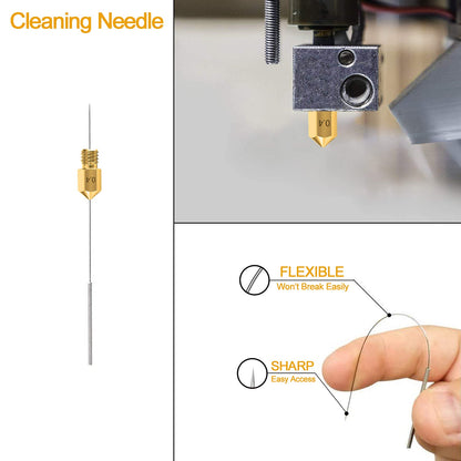 0.4MM MK8 Ender 3 Nozzles 25 pcs 3D Printer Brass Nozzles Extruder for Makerbot Creality CR-10 with 5 Needles and Metal Storage Box (0.4mm)