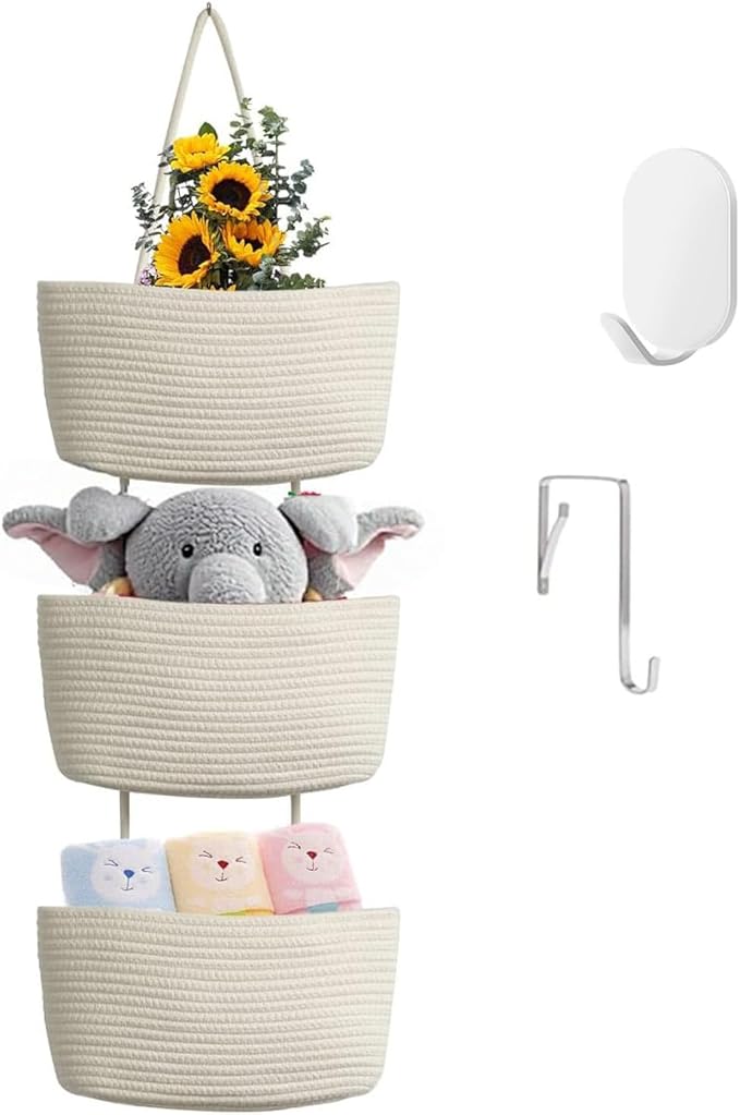Hanging Baskets for Organizing, Over the Door Organizers and Storage, 3-Tier