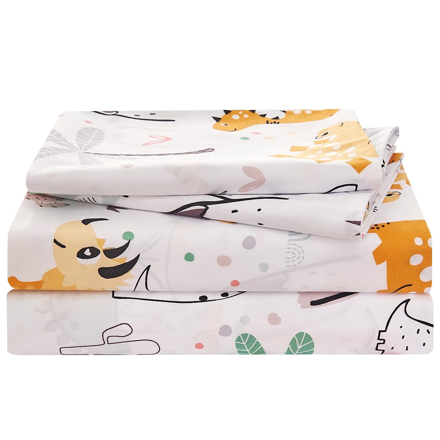 Yibeizi Dinosaur Twin Sheets Set for Boys, Kids Cute Bedsheets Dino Microfiber Deep Pocket Bed Sheet & Pillowcase Sets 3 Pieces
