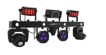 CHAUVET DJ – GigBAR Move + ILS 5-In-1 Lighting System | Moving Heads, Derbies, Washes, Laser & Strobe on One Bar | ILS Compatible | RF Remote, Tripod & Carry Bags Included