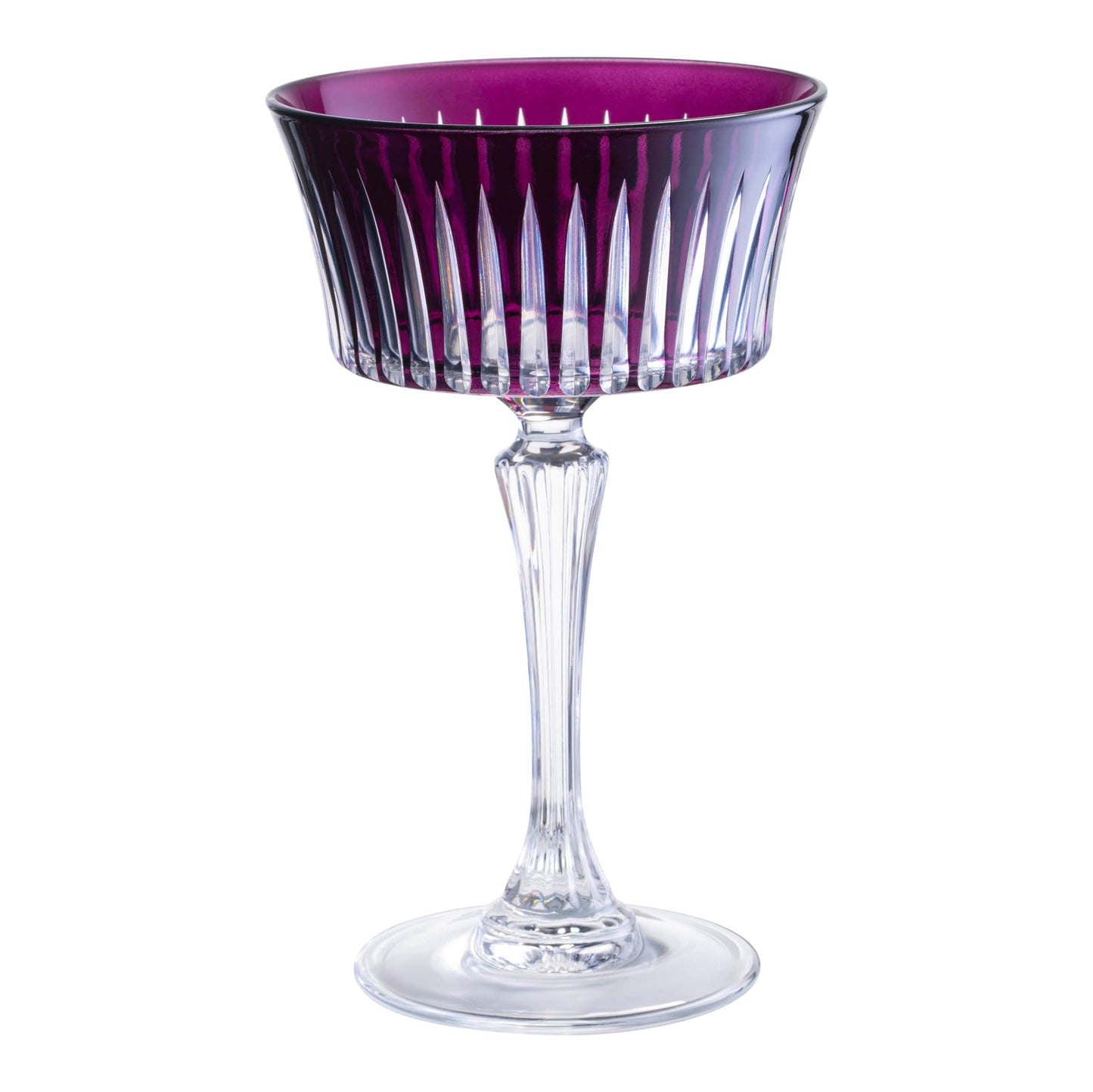 Barski Colored Champagne Coupe Glasses - Amethyst Cocktail Coupe Glass, Stemmed Martini Glassware, Can be used for Dessert, Ice Cream - Amethyst - Set of 6 - Gift Ready - 8.7 oz., Made in Europe