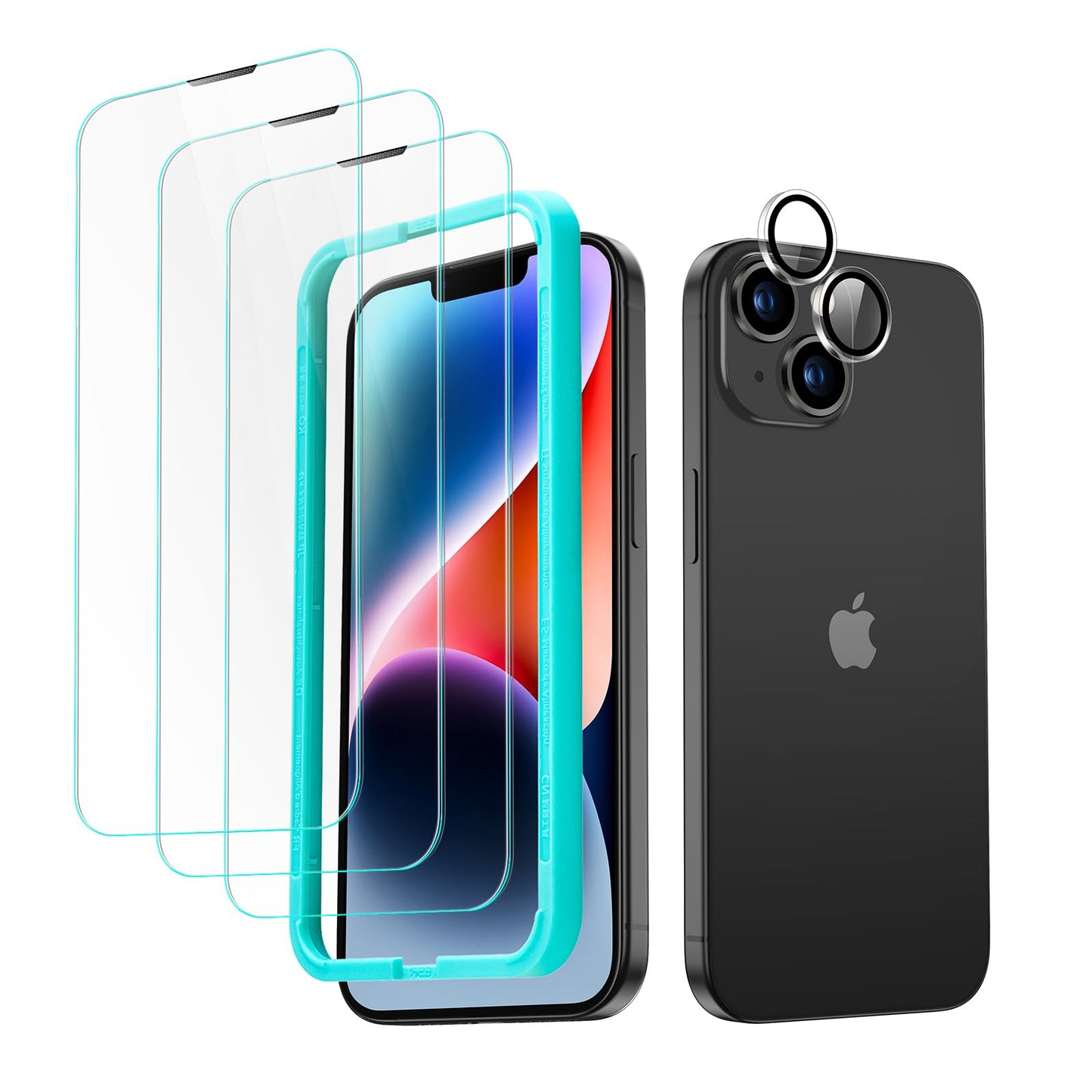 ESR 3 Pack for iPhone 15 Pro Max Screen Protector, [9H Hardness] [Military Grade Shatterproof] Full Coverage Tempered Glass Film with Easy Installation Tool, HD Clear, Scratch Resistant