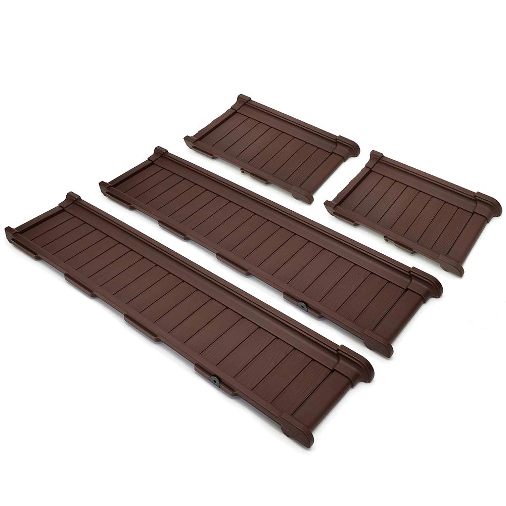 Modern Home Raised Garden Bed Kit - Stackable Modular Flower/Planter Kit (4'x2' Brown, Set of 2)