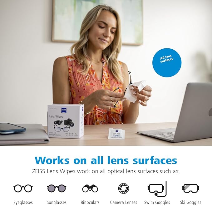 ZEISS Pre-Moistened Alcohol Wipes, Glasses Cleaner