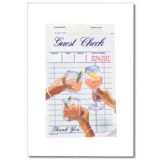 Xianyojafa Funky Guest Check Canvas Wall Art, Trendy Preppy Blue Bar Cart Poster for Room Aesthetic, Cocktail Cheers Alcohol Print, Retro Home Bar Pub Bar Cart Wall Decor 12x16in Unframed