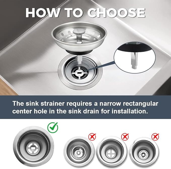 2 Pack - Kitchen Sink Strainer and Stopper Combo Basket Replacement