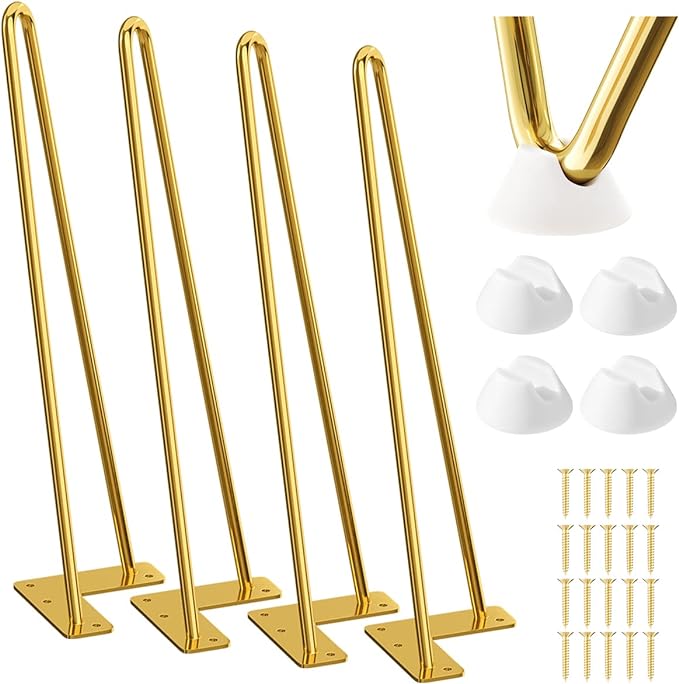 SMARTSTANDARD 16 Inch Hairpin Furniture Legs, 3/8'' Rods Metal Home DIY Projects