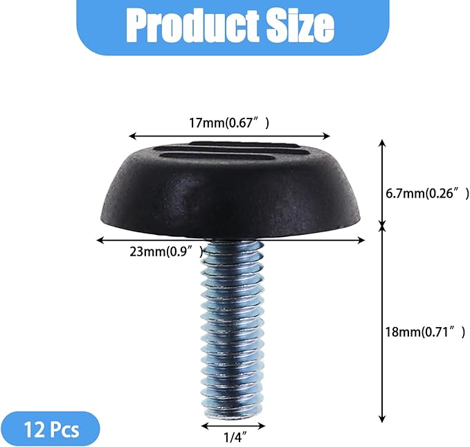 1/4-20 UNC Thread Adjustable Furniture Levelers Table Feet Screw in Threaded