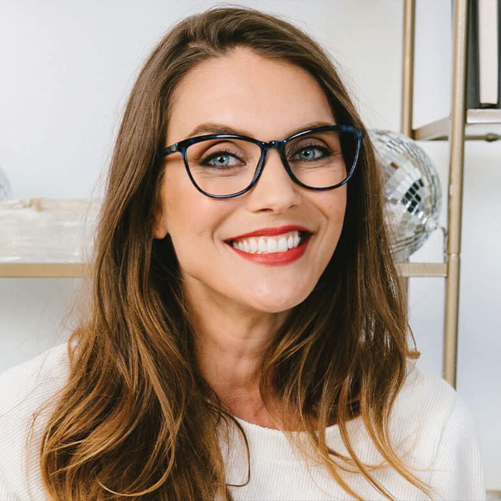 peepers by peeperspecs womens Bengal Blue Light Blocking Reading Glasses, Navy Tortoise, 54.9 US