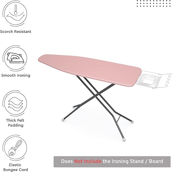 Encasa XO Ironing Board Cover and Pad 54"x18" - 4mm Felt X-Large Iron Board