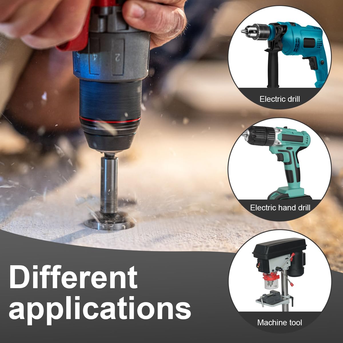 flintronic Forstner Drill Bit, 6PCS(10,15,20,25,30,35mm) Cemented Carbide Woodworking Hole Saw HSS Drill Bit Set for Hand Drill/Bench Drill/Solid Wood, Cork, Splint, Plywood, Particle Board