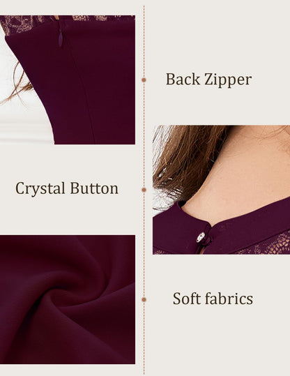 Bbonlinedress Burgundy Vintage Cocktail Women Wedding Guest Formal Dress Bridesmaid Sleeveless Dating Dress Burgundy L