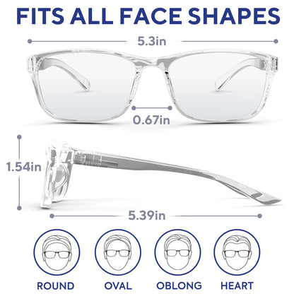 Stylish Blue Light Computer Blocking Glasses for Men and Women - Ease Digital Eye Strain, Dry Eyes, Headaches and Blurry Vision - Instantly Blocks Glare from Computers and Phone Screens, Case Included