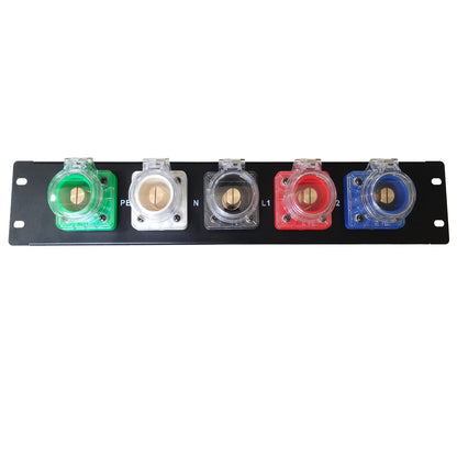 JUNMAN 400A Camlock Input Panel 3 Phase 2U Rack Size with 400A Camlock Sockets and Connectors for Power Distro Distributor Box