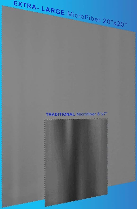 20"x20" Extra Large Oversized Microfiber Cleaning Cloth, Lenses on Cameras