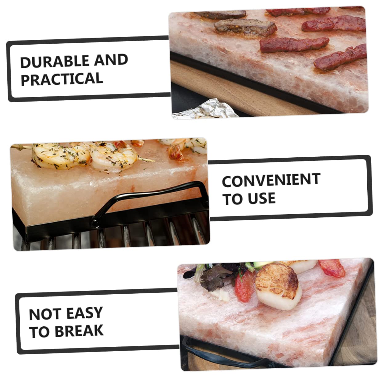 SEWOART Grill Salt Plate Rack Sturdy Metal Salt Block Holder Versatile BBQ Cooking Tool Heatproof Odorless Great for Camping Home