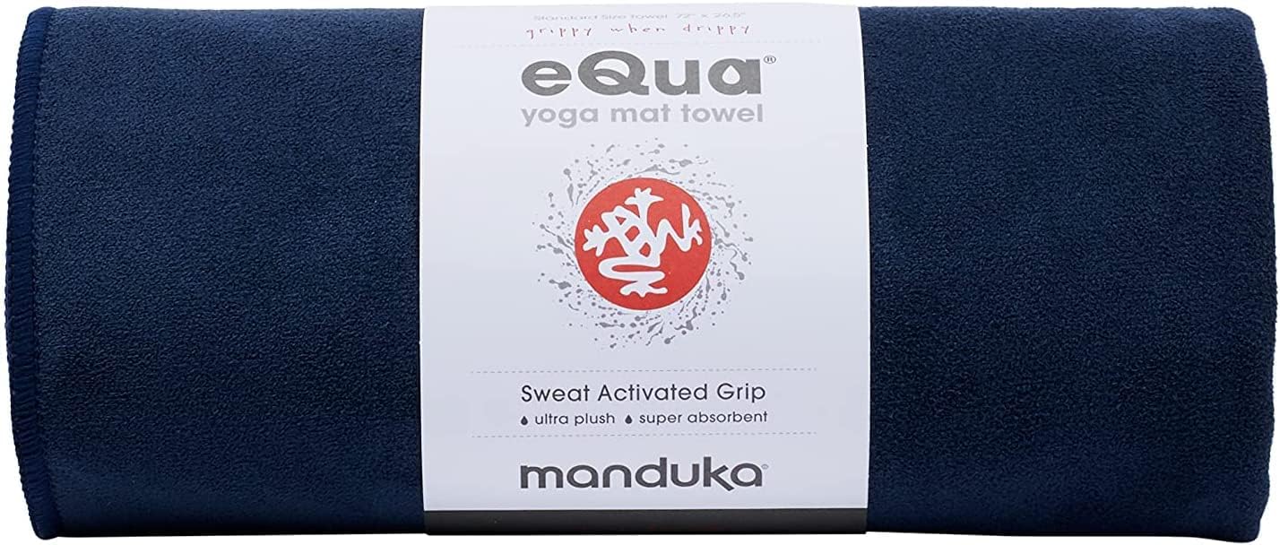 Manduka eQua Hot Yoga Mat Towel - 72" Instant Moisture Activated Grip Ultra Soft Microfiber Quick Dry, Daily Use Ready Lightweight, Travel Friendly Mat Layer 72 x 26.5 inches