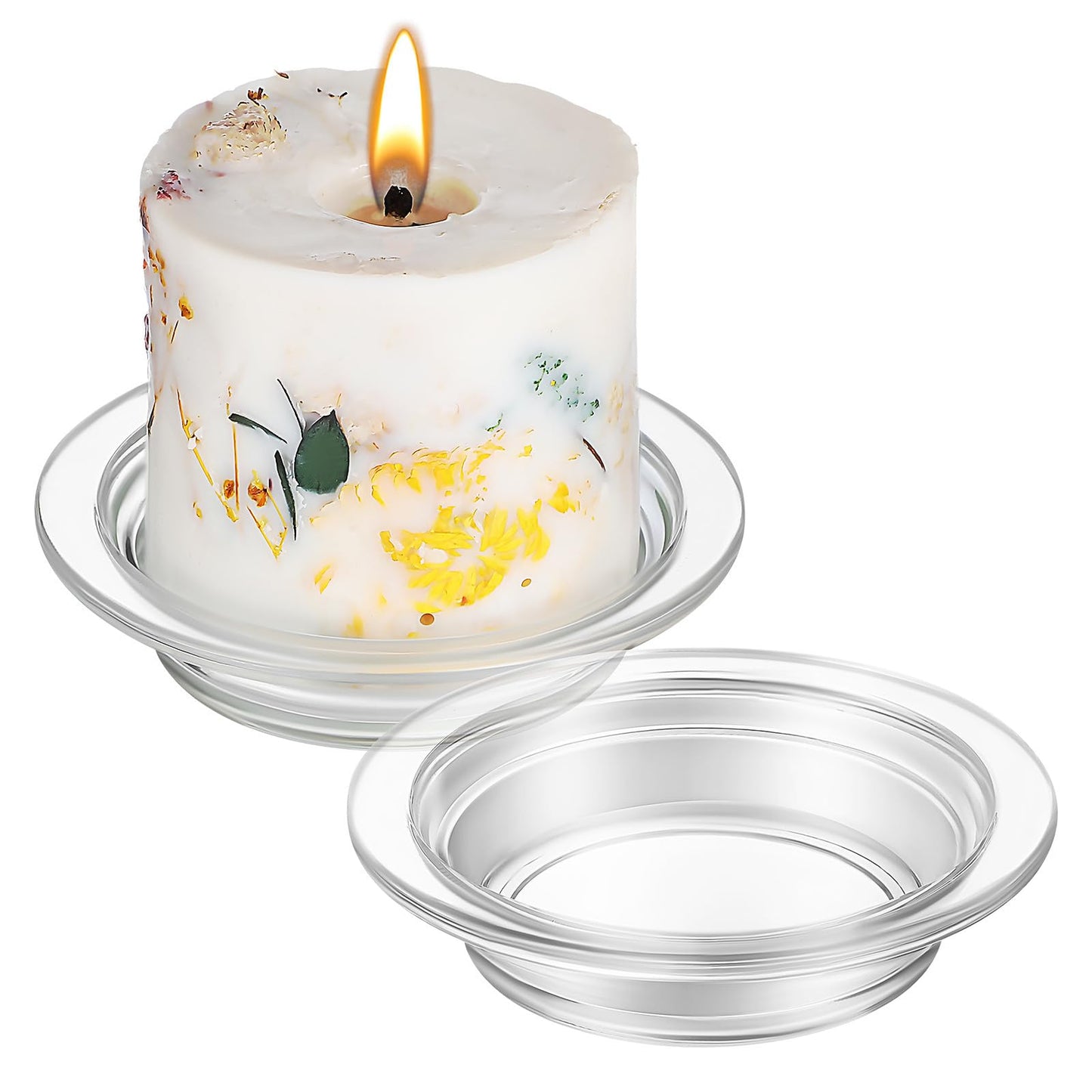 NUOBESTY 2 Pack 4.52 Inch Glass Wax Melt Warmer Replacement Dishes Leak-Proof Aromatherapy Plates for Essential Oil and Candle Warmers Home Fragrance Accessories