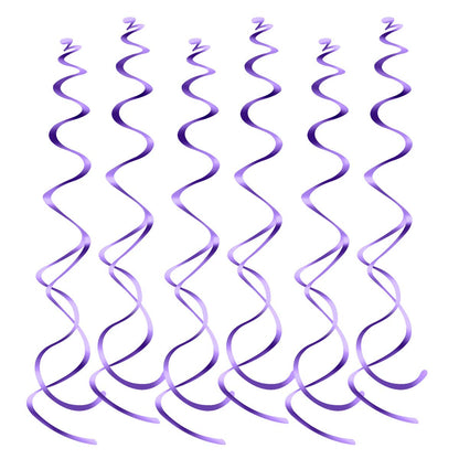 Hanging Spiral Swirl Decorations, Ceiling Decoration for Birthday, Graduation, Holiday Celebration Supplies Supper Longer 74cm/Pcs with Hook &Hem Decorative Hole -12 Pcs (Purple1)