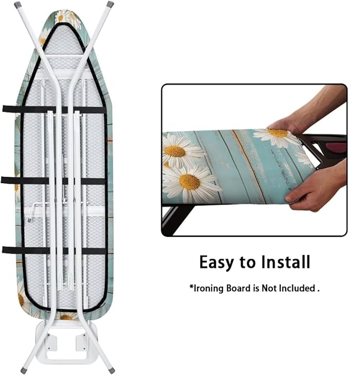 Daisy Ironing Board Covers 15x54 Inch 3D Wood Print Ironing Board Pad