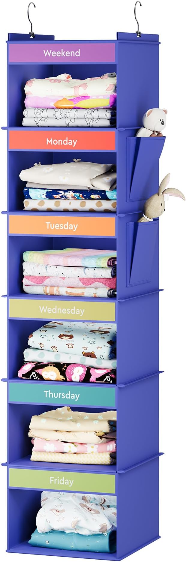 YOUDENOVA 6-Shelf Weekly Hanging Closet Organizer, Weekly Clothes Organizers