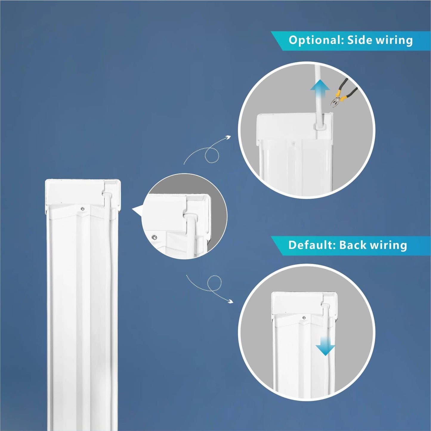 4Ft LED Batten Light, 3550LM 32W 6500K LED Tube Light, 2-Pack Slim Profile Dust-Proof Integrated Housing, Flexible Surface Mounted Linear Ceiling Garage Light, Indoor Use