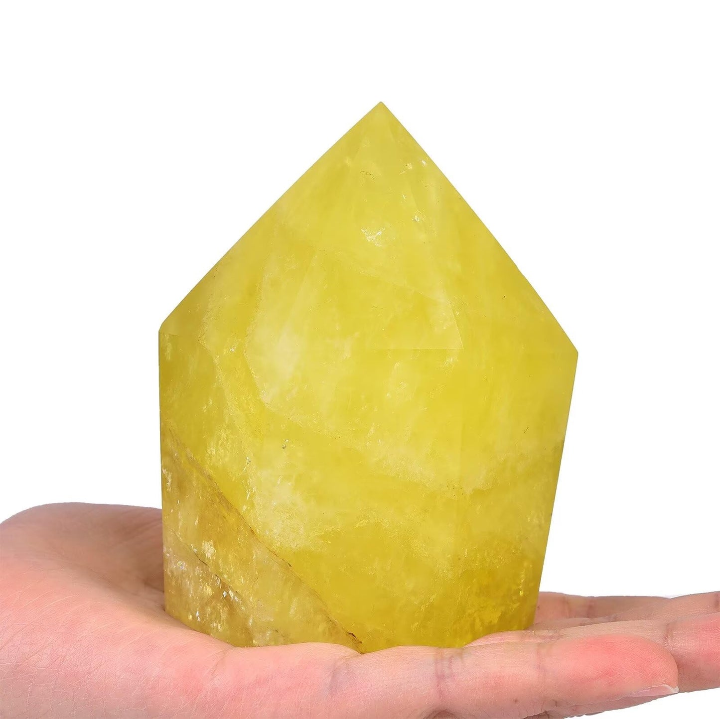 VIZYTOU Lemon Quartz Stone Tower Obelisk Large Healing Crystal Rock Point Wand Reiki Healing Meditation Stone 2.2-2.8 LBS