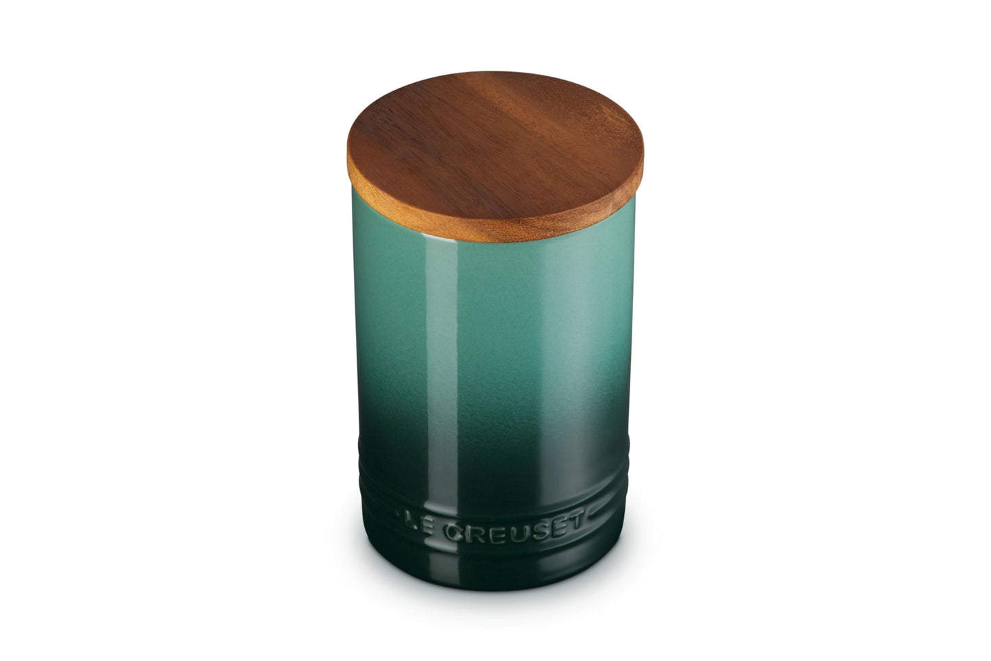 Le Creuset Stoneware Signature Large Salt Cellar and Storage Canister with Wood Lid, 26 oz., Artichaut