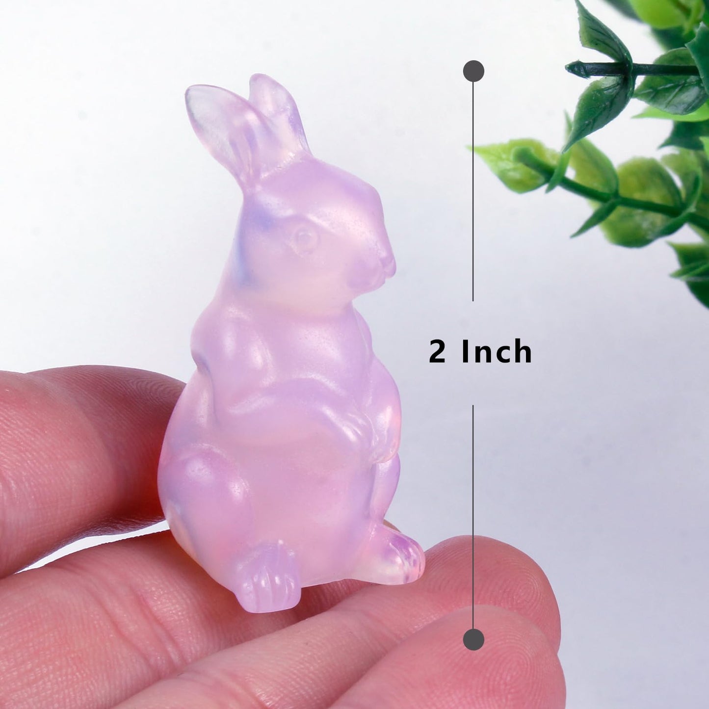 Ytbeoxk 2 Inch Crystal Bunny Decor,Pink Opal Bunny Statue,Easter Crystal Rabbit Figurine,Hand-Carved Healing Gemstone for Wellness.A Meditation Gift for Women and Wisdom to Home and Office.