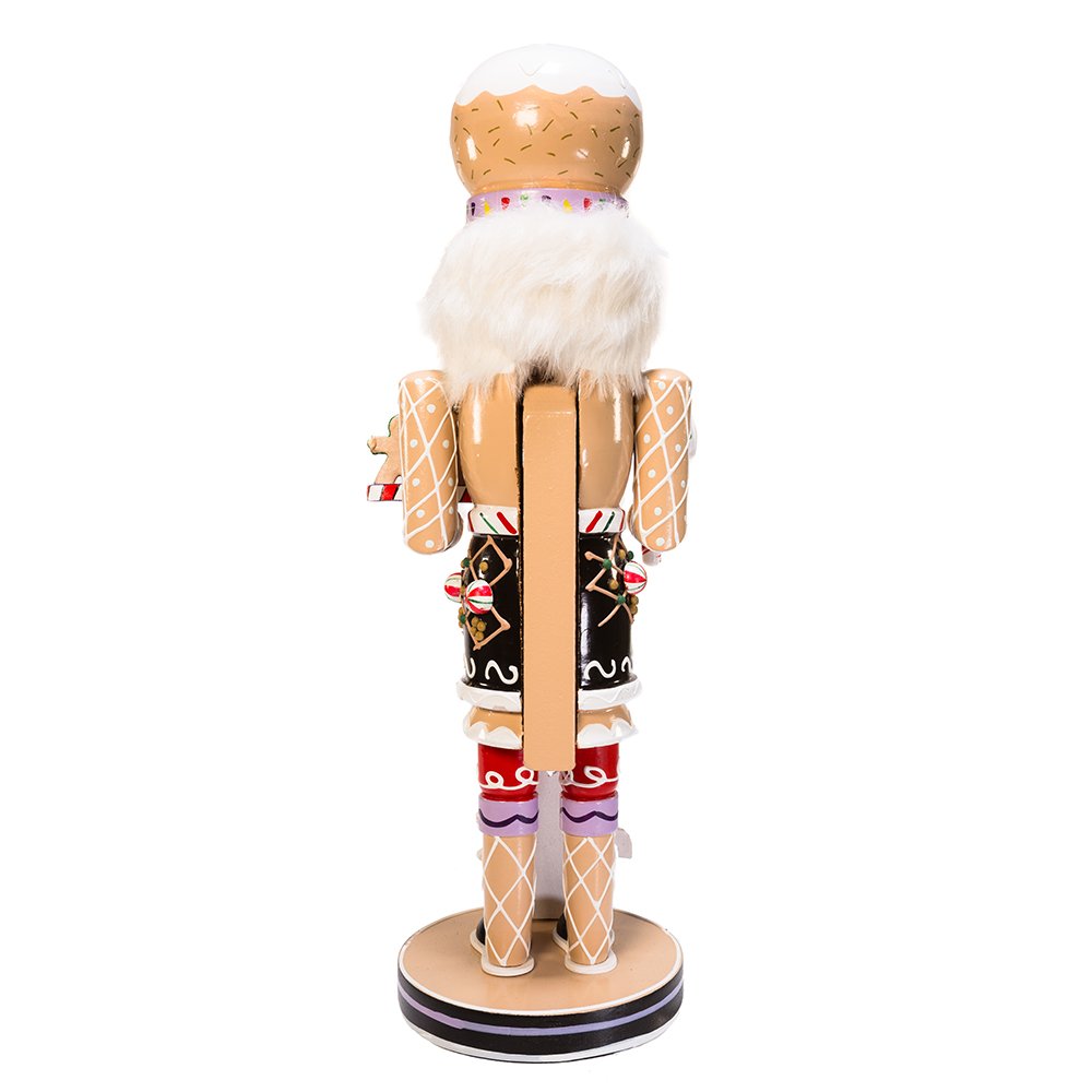 Kurt Adler 16-Inch Wooden Gingerbread Christmas Nutcracker (Color May Vary),Brown/Beige (Pack of 4)