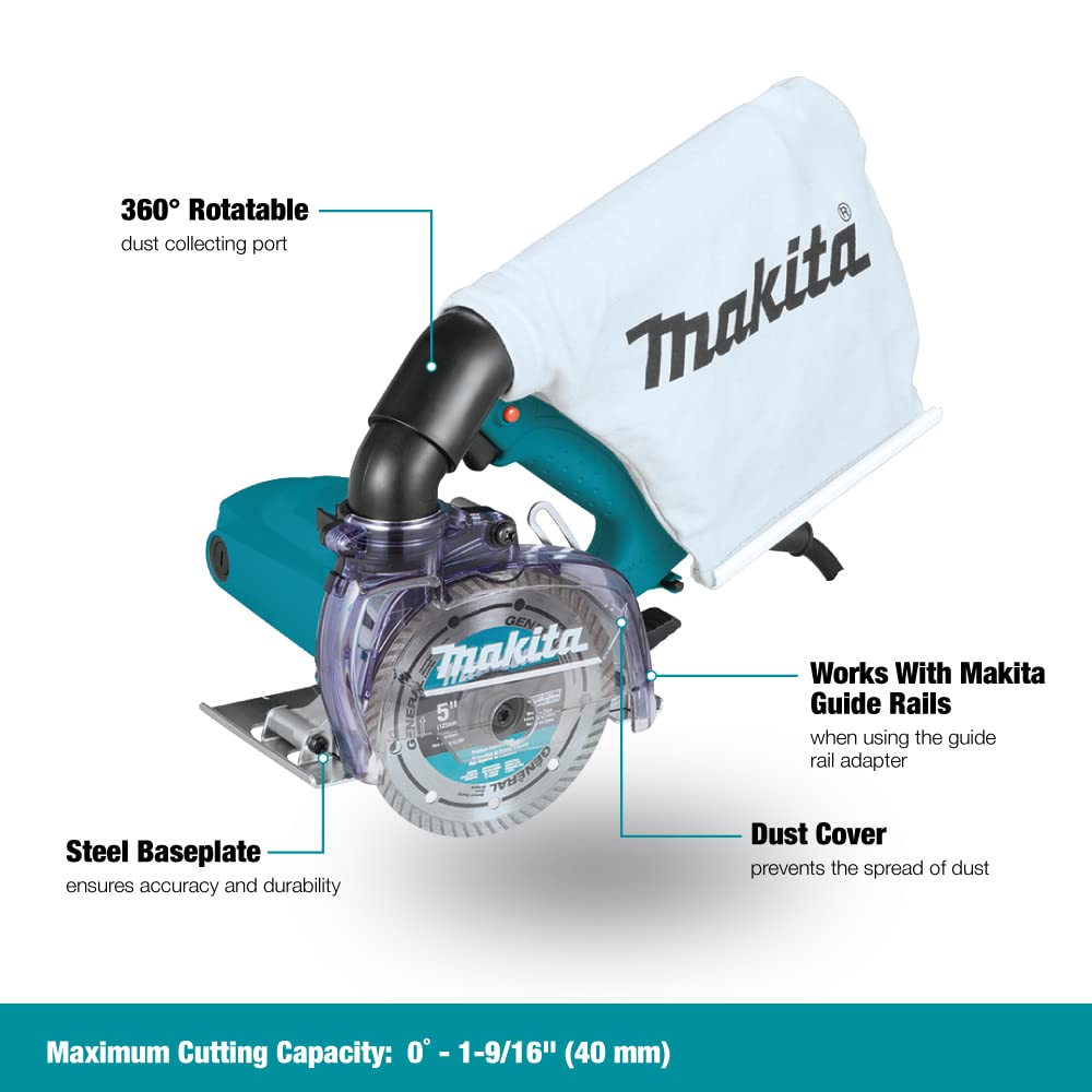 Makita 4100KB 5" Dry Masonry Saw, with Dust Extraction