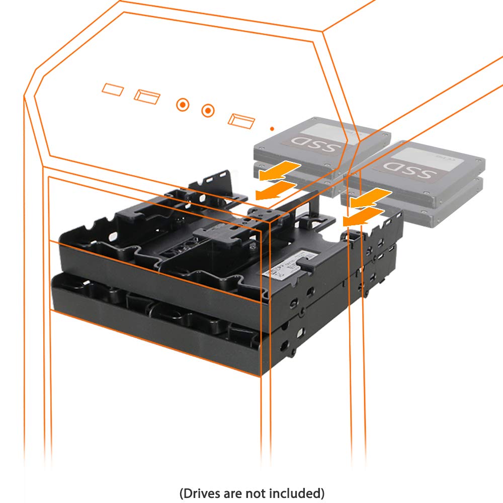 Icy Dock Flex Fit Quattro MB344SP – Mounting Frame for 4 x 2.5 Inches (6.4 cm) SSD/HDD IN 1 x 5.25 Inches (13.3 cm)