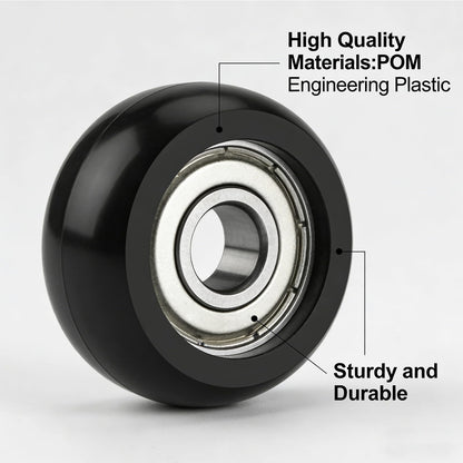 4 Replacement Roller Wheels for Aero Pilates Reformer – Easy to Fit, Smooth & Quiet Glide, Black (Black)