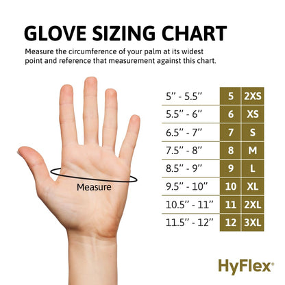 Ansell HyFlex 11-840 Professional Work Gloves, Abrasion Resistant Nitrile Coating with Firm Grip, Multipurpose Protection Gloves, Mechanical and Industrial Safety, Black, Size L (12 Pairs)