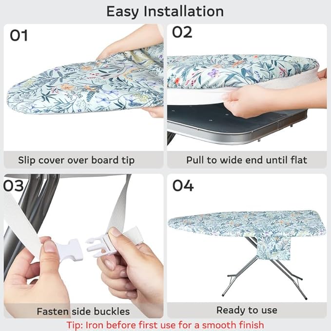 FIOBEE Ironing Board Cover and Pad Extra Thick Iron Board Pad