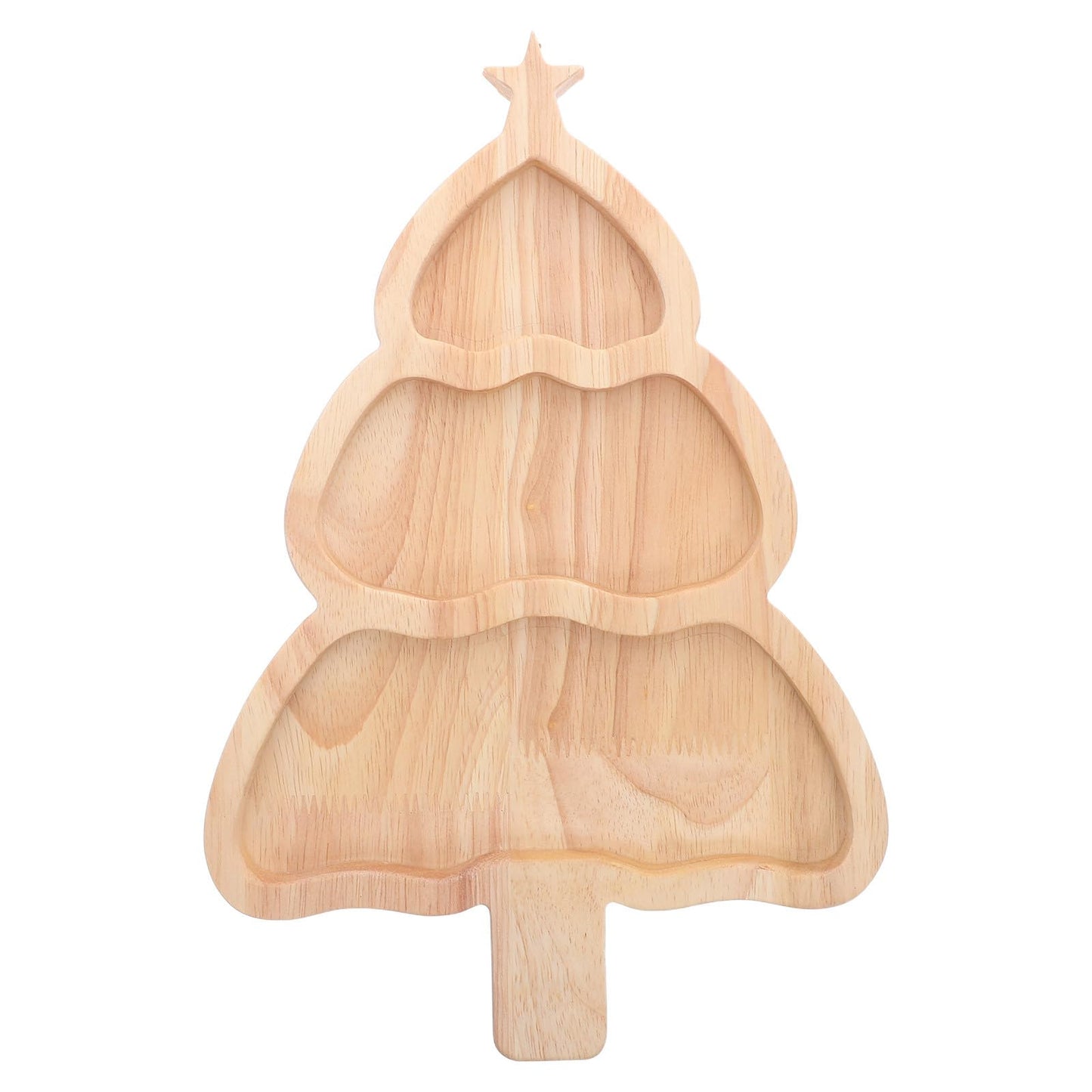 jojofuny Christmas Tree Serving Tray Bamboo Snack Platter - Divided Holiday Party Dining Plate For Appetizers Candy And Desserts - Christmas Tree Charcuterie Platter For Family Gatherings