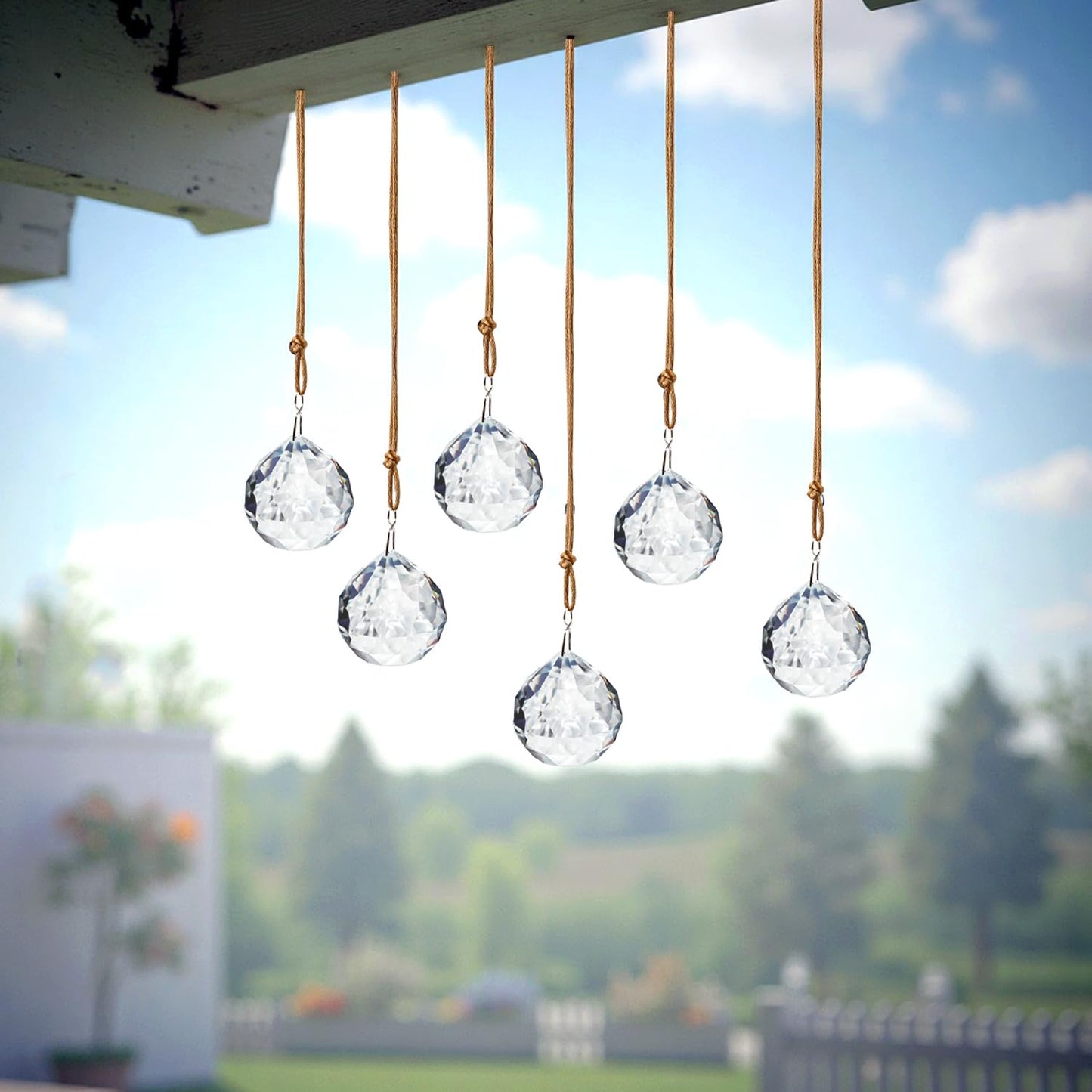 LOULIQIGIFT 40mm Crystal Ball Sun Catcher Prisms for Tree (6pcs)