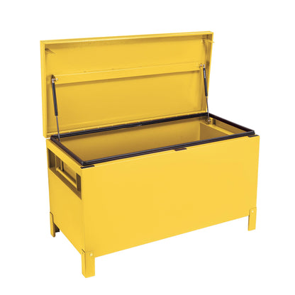 MOVECOM 36x15 Inch Large Aluminum Truck Bed Tool Box, Heavy-Duty Waterproof Tool Chest, Easy Assembly Storage Organizer with Side Handles for Pickup Trucks, RV, Trailer - Yellow