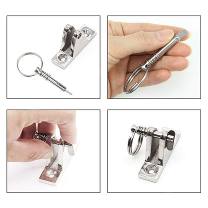 Hysagtek 6 Pcs Bimini Pins 1/4" Diameter Bimini Top Hardware, Quick Release Pin Boat Canopy Pins for Boat Canopy Marine Hardware, 316 Stainless Steel with Pull Ring