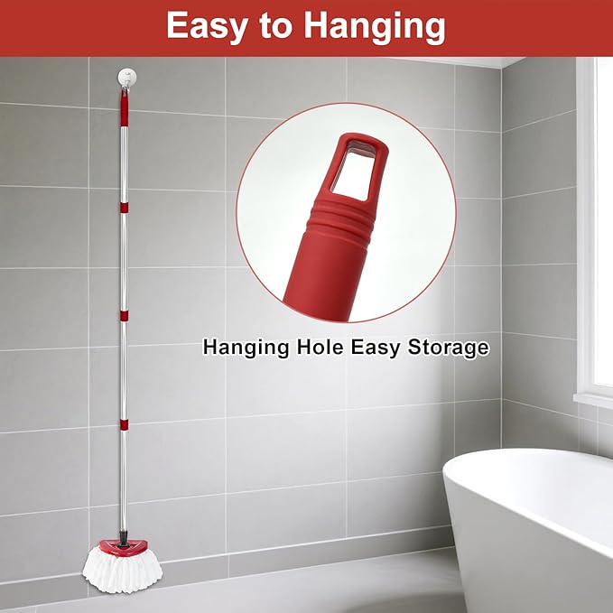 4 Section Stainless Spin Mop Replacement Handle