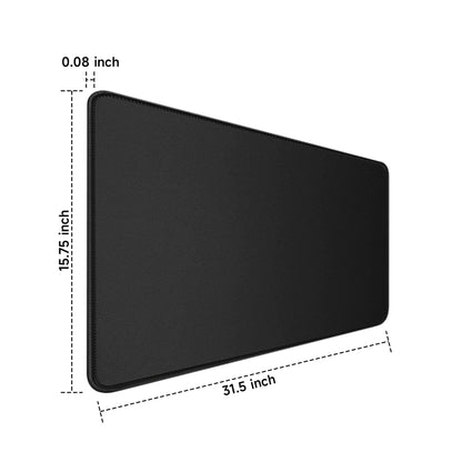 TEDNETGO Large Gaming Mouse Pad, Waterproof Extra Large Big Mouse Pad with Stitched Edge, XXL Non-Slip Black Computer Long Mousepad Desk Mat for Gamer, Office & Home, Black