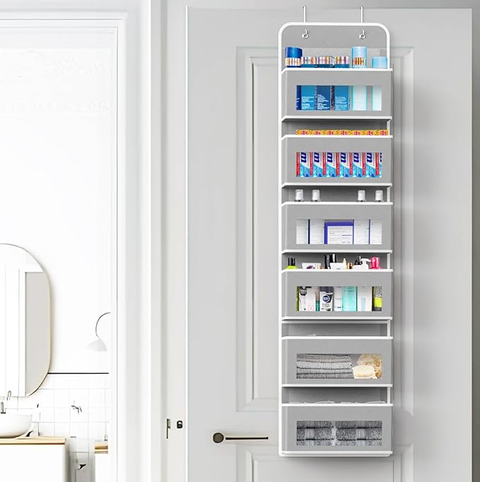 Simple Houseware 6 Clear Window Pocket Over Closet Door Storage Hanging