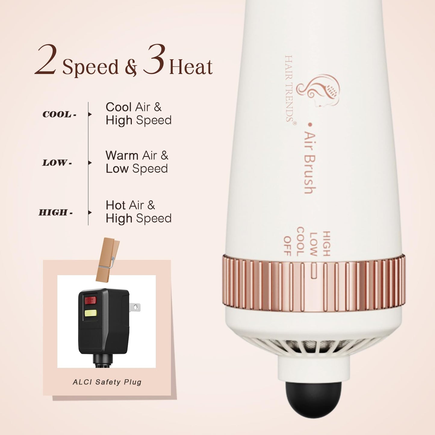 110-240V Travel Brush Hair Dryer, Small Hair Straightener Brush with European Plug Adapter for International Travel, 4 in 1 Hot Air Styler & Dryer for Drying Straightening Curling Volumizing