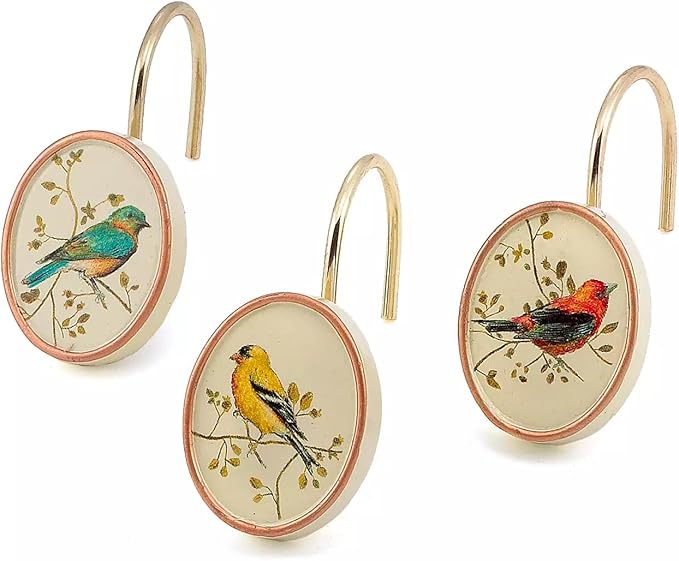 Avanti Linens - Shower Curtain Hooks, Nature Inspired Bathroom Decor