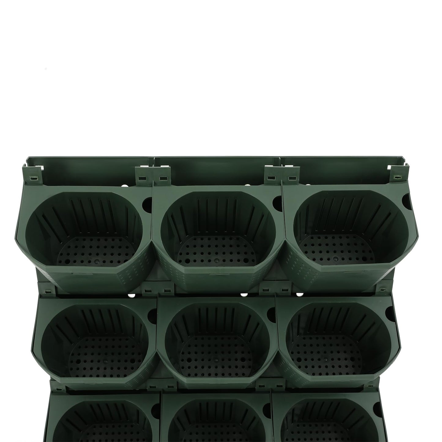 NEATOOM Wall Planter with 36 Pots, Wall-Mounted Indoor & Outdoor Flower Pot Holder, Vertical Garden Plastic Planter for Flowers, Vegetables, Grass (Army Green)
