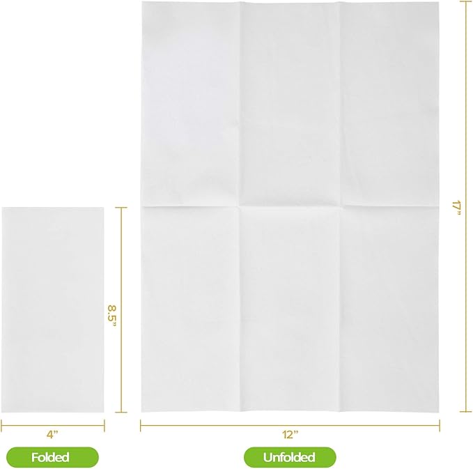 FOCUSLINE 480 Disposable Bathroom Napkins, Linen-Feel Paper Guest Towels
