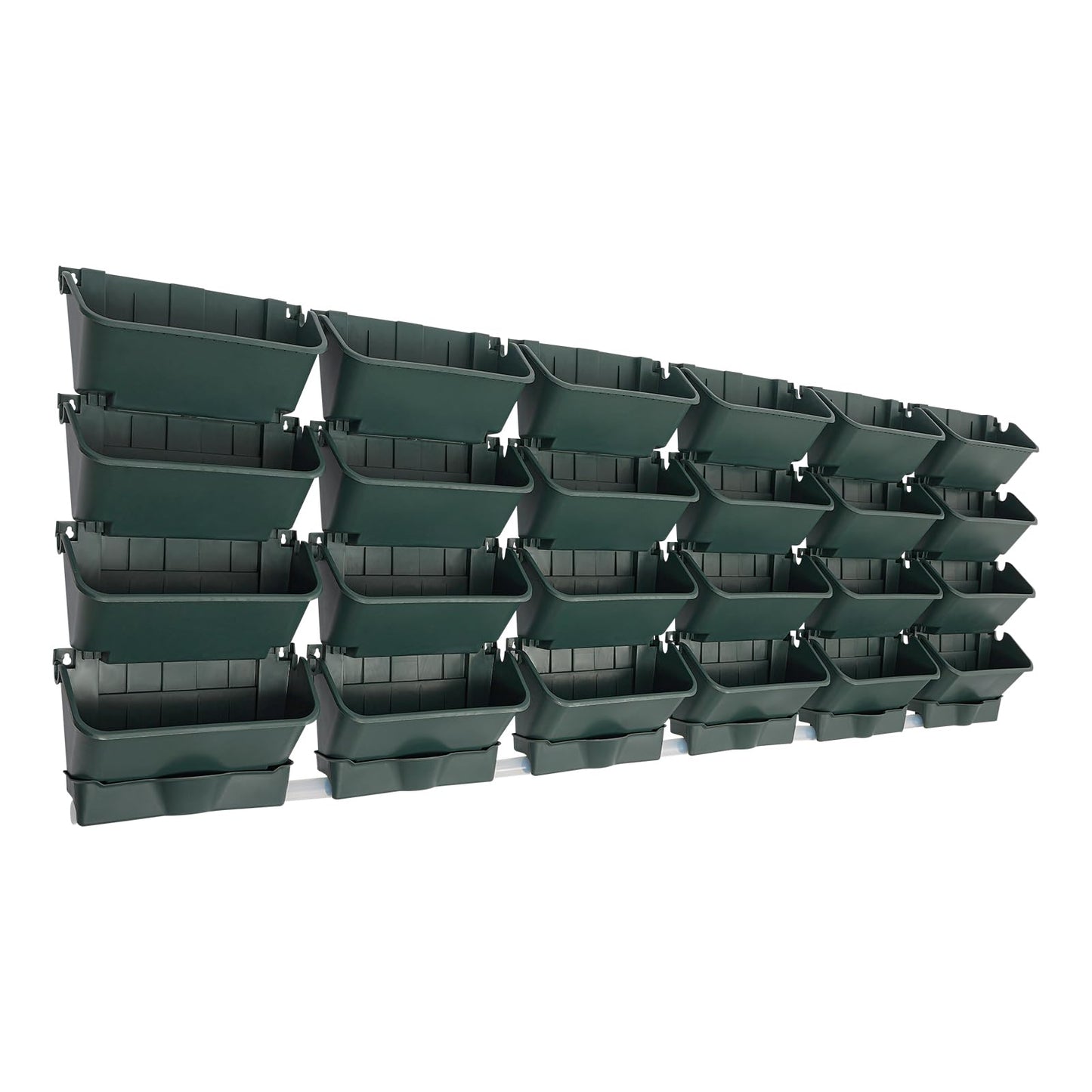 24 Pack Hanging Vertical Wall Planter,12.99inch Wall Mounted Planter for Patio Outdoor Decor,Home Army Green Plastic Pot Balcony Plant Vegetable Fruit Herb Hanging Pocket Holder Flowerpot (Army Green)