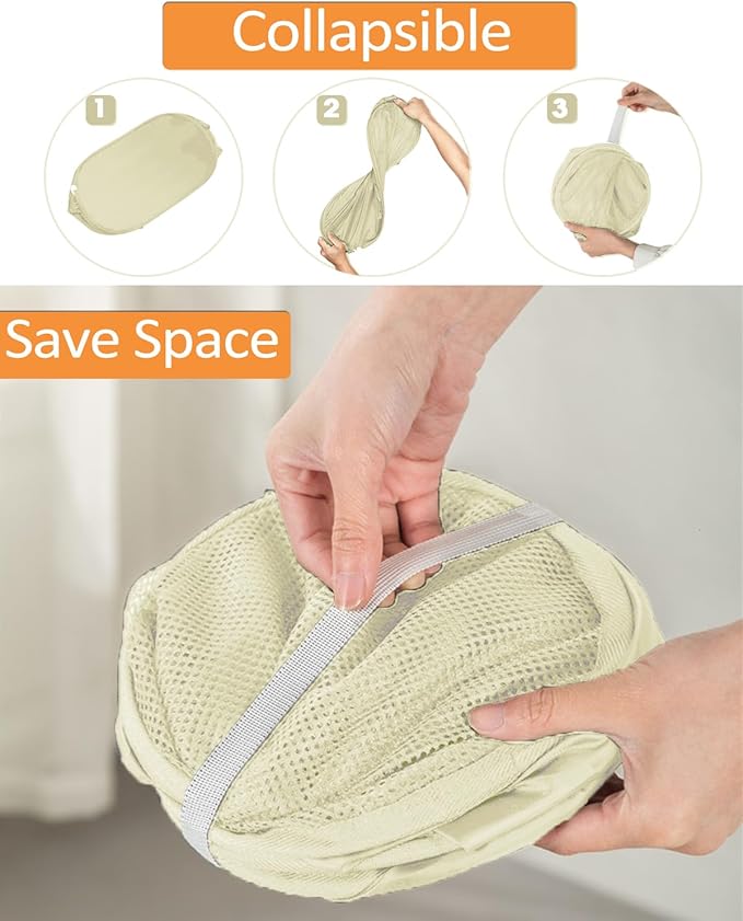 Durable Collapsible Laundry Baskets- Reinforced Mesh Pop Up Laundry Hamper