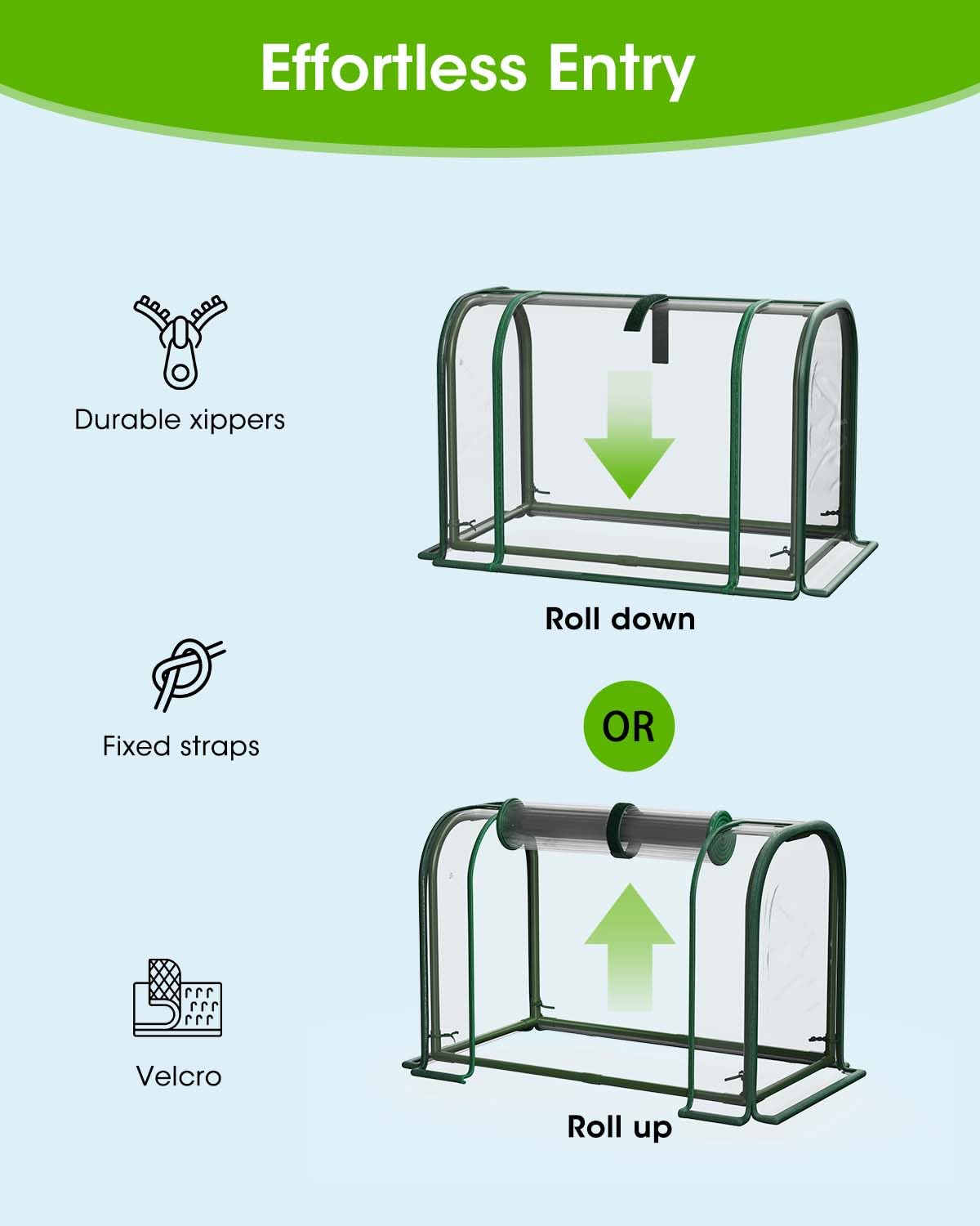MQJIAZHI Mini Greenhouse Indoor Outdoor, 23.6*16.2*12.2 Inch Portable Tabletop Plant Greenhouse for Plant Growth and Seedling Propagation, Small Greenhouses for Garden Balcony Windowsill Home Use