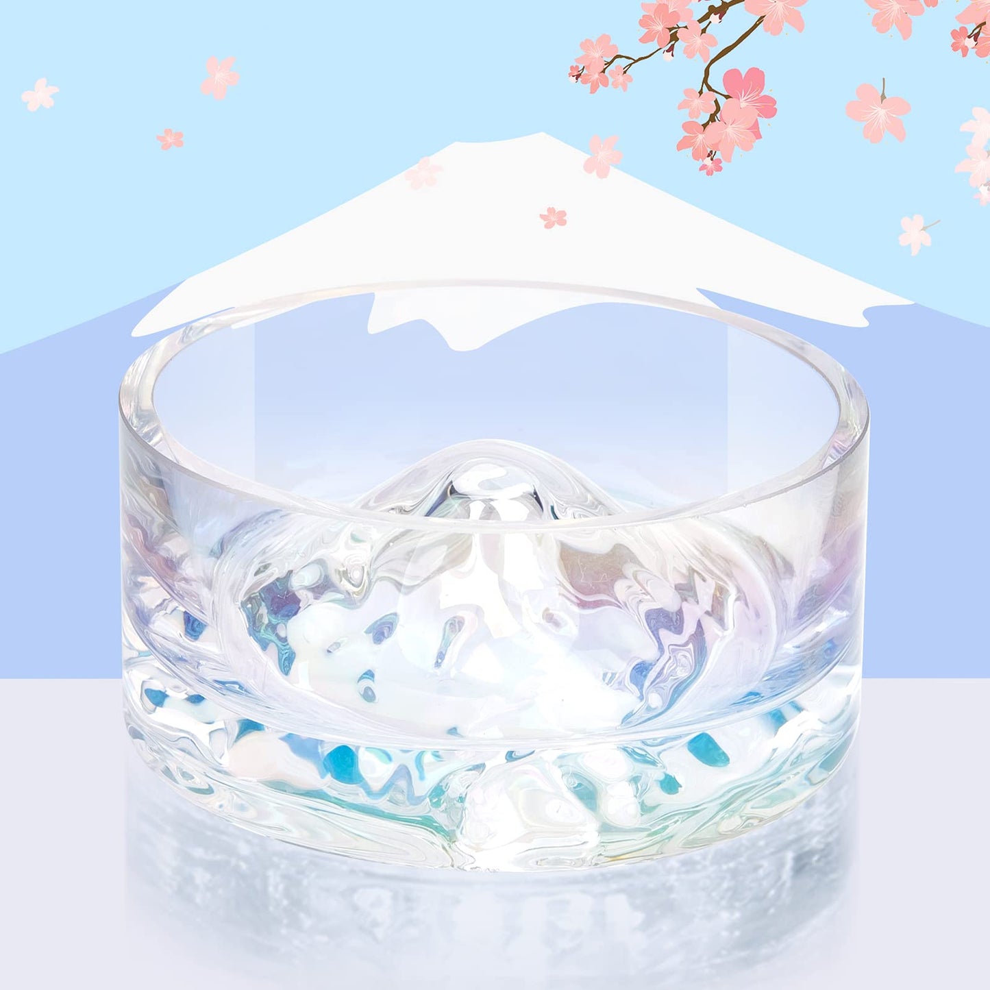 Niteangel Hamster Feeding & Water Bowls- Mount Fuji Series Glass Drinking Bowls for Dwarf Syrian Hamsters Gerbils Mice Rats or Other Similar-Sized Small Pets (Transparent)